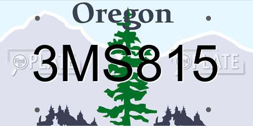 3MS815 Oregon License Plate