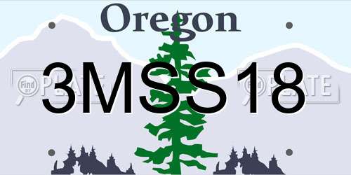 3MSS18 Oregon License Plate