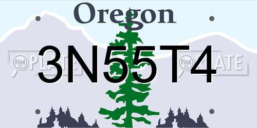 3N55T4 Oregon License Plate