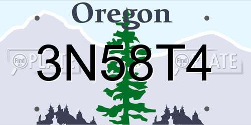 3N58T4 Oregon License Plate