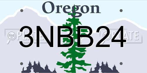 3NBB24 Oregon License Plate