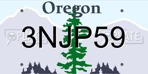 3NJP59 Oregon License Plate
