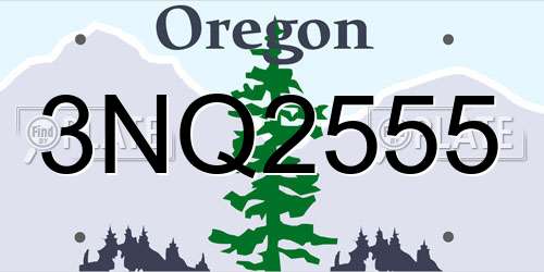 3NQ2555 Oregon License Plate