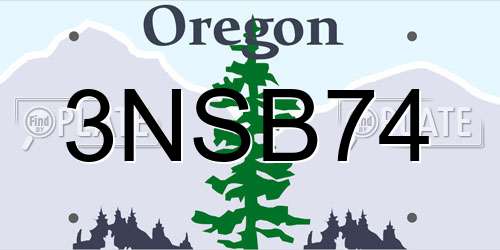 3NSB74 Oregon License Plate