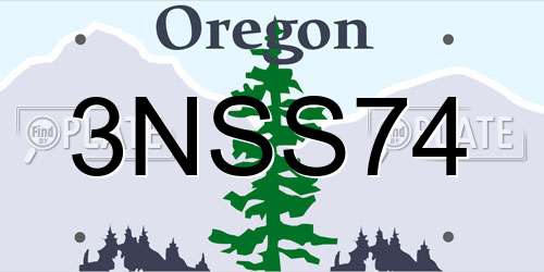 3NSS74 Oregon License Plate