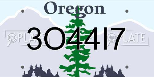 3O44I7 Oregon License Plate