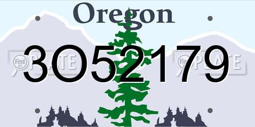 3O52179 Oregon License Plate