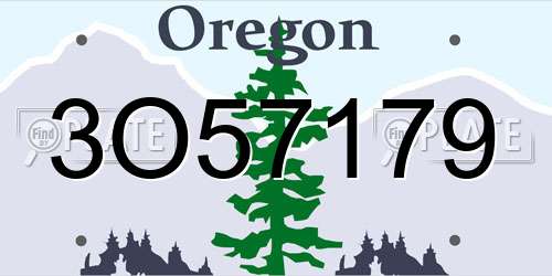 3O57179 Oregon License Plate