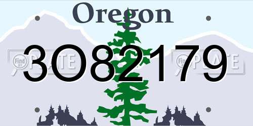 3O82179 Oregon License Plate
