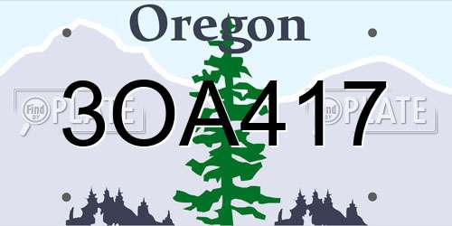 3OA417 Oregon License Plate
