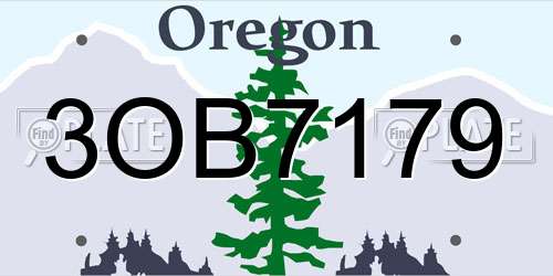 3OB7179 Oregon License Plate