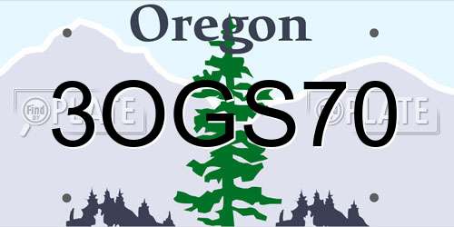 3OGS70 Oregon License Plate