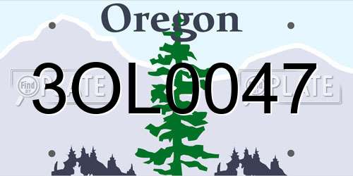 3OL0047 Oregon License Plate
