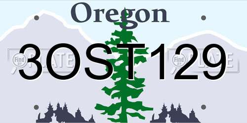 3OST129 Oregon License Plate