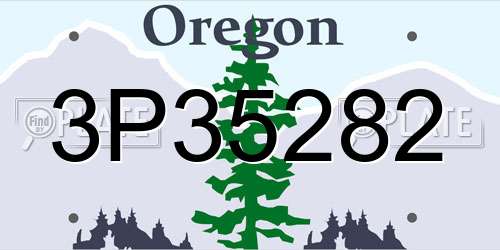 3P35282 Oregon License Plate