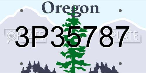 3P35787 Oregon License Plate