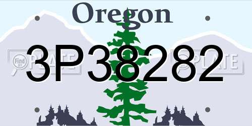 3P38282 Oregon License Plate