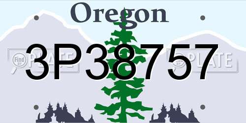3P38757 Oregon License Plate