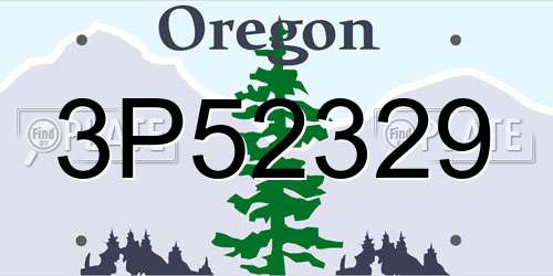 3P52329 Oregon License Plate