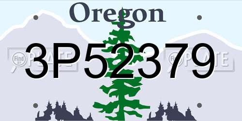 3P52379 Oregon License Plate