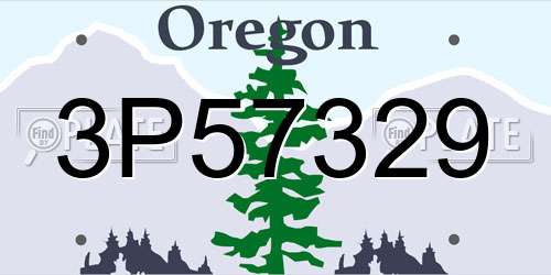 3P57329 Oregon License Plate