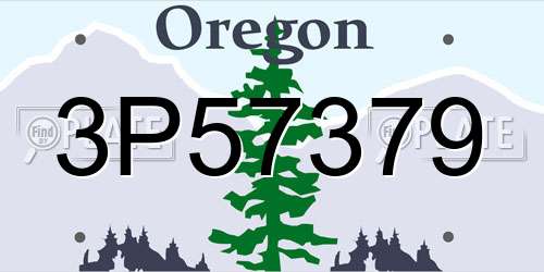 3P57379 Oregon License Plate