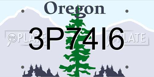 3P74I6 Oregon License Plate