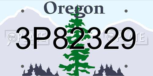 3P82329 Oregon License Plate