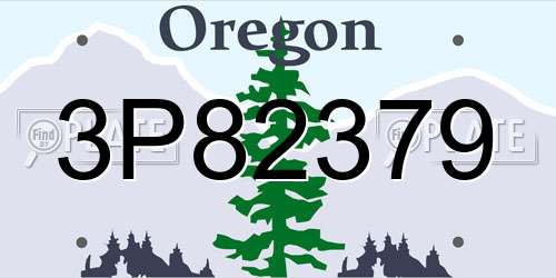 3P82379 Oregon License Plate