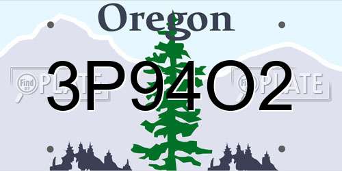 3P94O2 Oregon License Plate