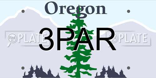 3PAR Oregon License Plate