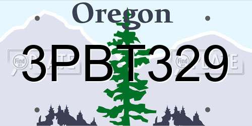 3PBT329 Oregon License Plate