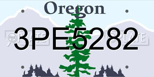 3PE5282 Oregon License Plate