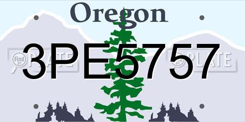 3PE5757 Oregon License Plate
