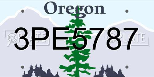 3PE5787 Oregon License Plate