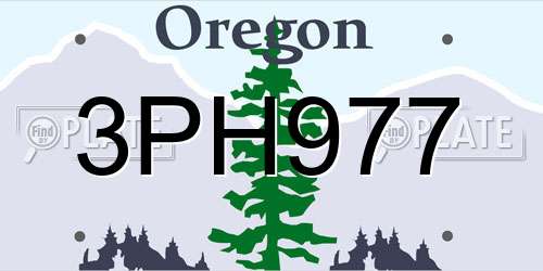 3PH977 Oregon License Plate