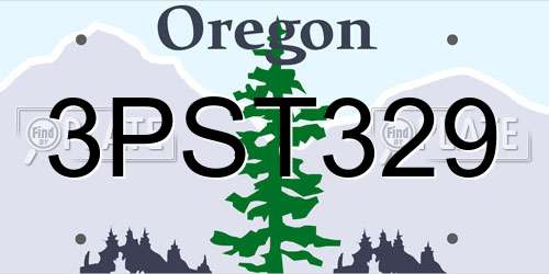 3PST329 Oregon License Plate