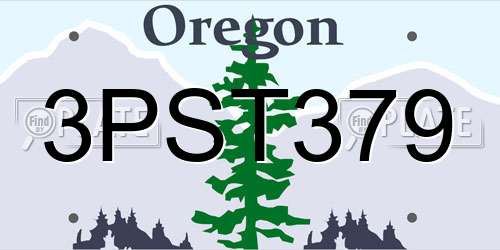 3PST379 Oregon License Plate