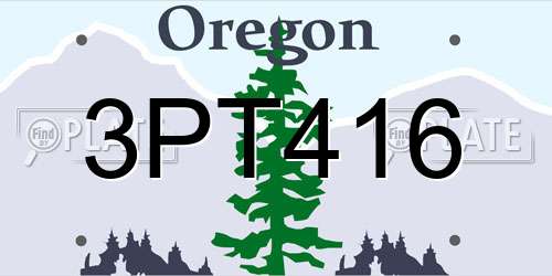 3PT416 Oregon License Plate