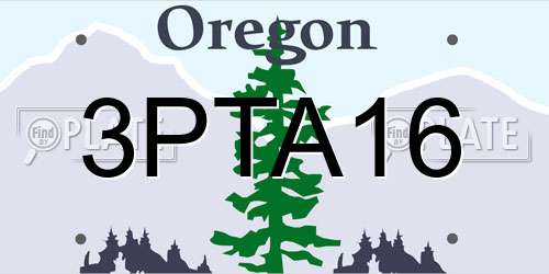 3PTA16 Oregon License Plate
