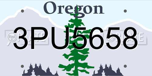3PU5658 Oregon License Plate