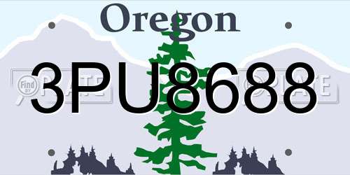 3PU8688 Oregon License Plate