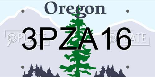 3PZA16 Oregon License Plate