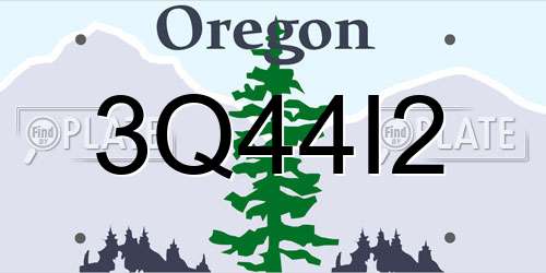 3Q44I2 Oregon License Plate