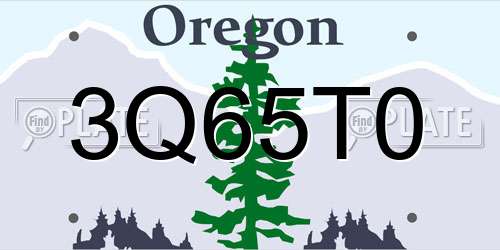 3Q65T0 Oregon License Plate