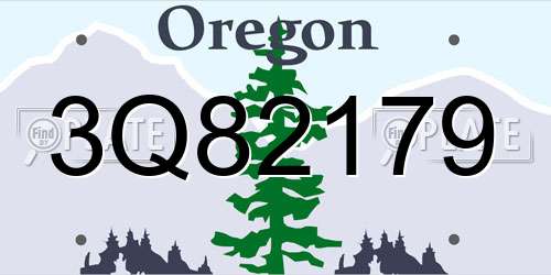 3Q82179 Oregon License Plate