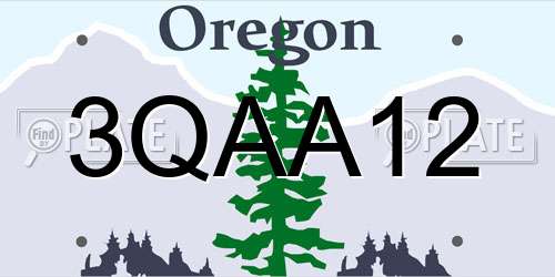 3QAA12 Oregon License Plate