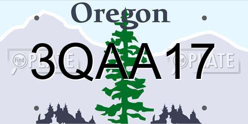 3QAA17 Oregon License Plate