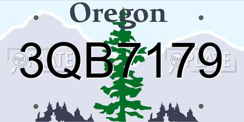 3QB7179 Oregon License Plate