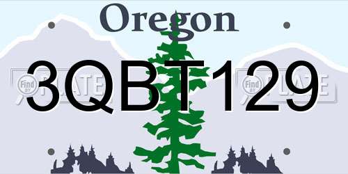 3QBT129 Oregon License Plate